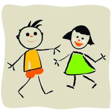 Sevimli çocuk karakterleri. Vektör şablonu