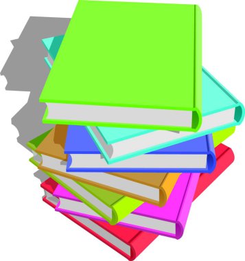 Kitap yığını, grafik vektör illüstrasyonu