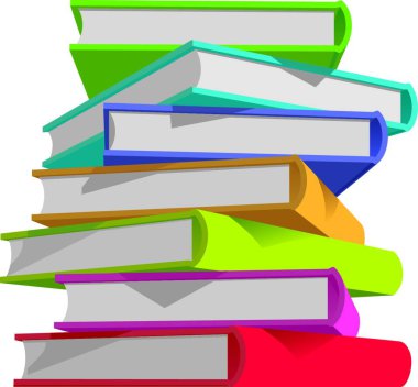 kitap yığını vektör çizim 