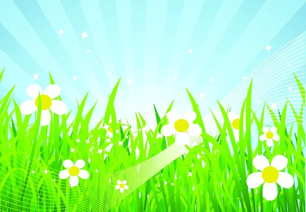 Güzel Bahar Çayırı Arkaplanı — Stok Vektör