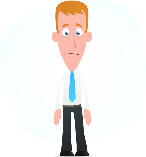 Sad Manager Graphic Vector Illustration — Stock Vector