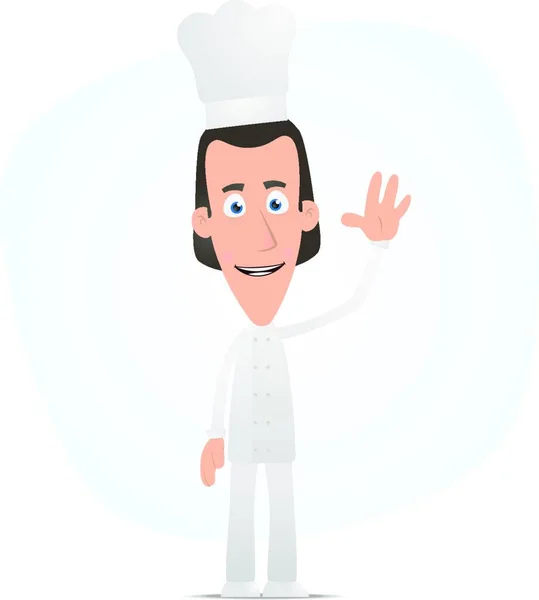 Chef Accueille Illustration Vectorielle Graphique — Image vectorielle