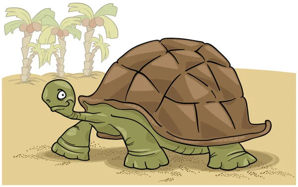 Stor Sköldpadda Grafisk Vektor Illustration — Stock vektor