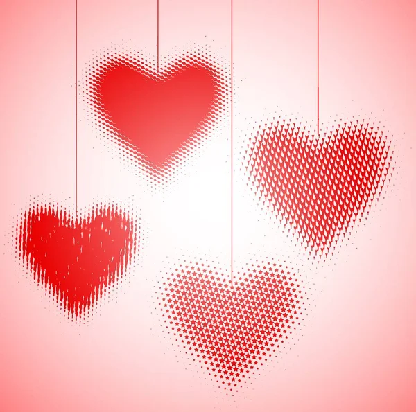 Simbolo Amore Modello Carta San Valentino Illustrazione Cardiaca — Vettoriale Stock