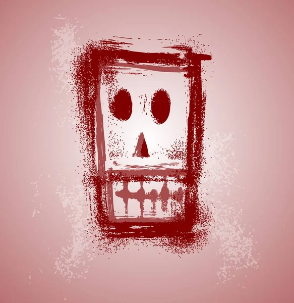 Grunge Skull Face Modern Vector Illustration — Stock Vector