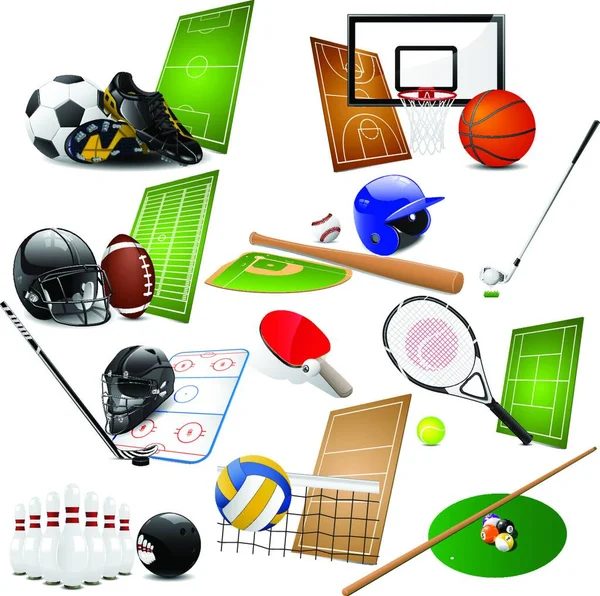 Icônes Sportives Illustration Vectorielle — Image vectorielle