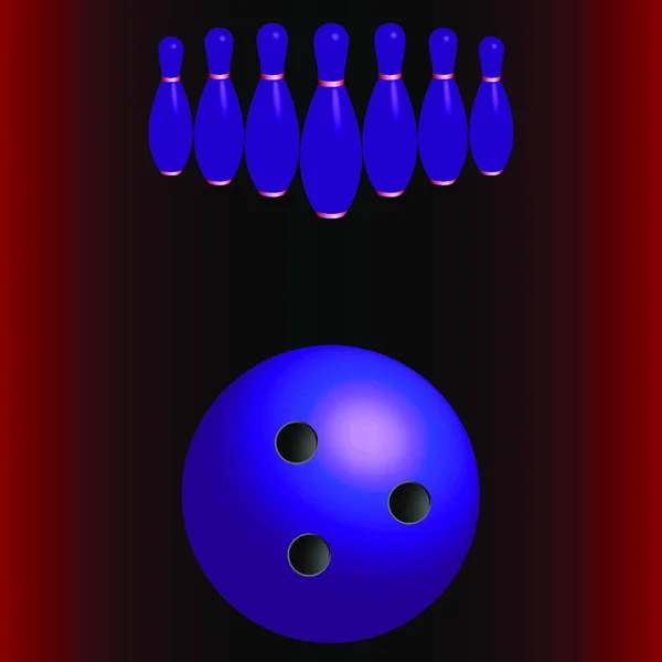 Bowling Pins Ball Vector Illustration — Stock Vector