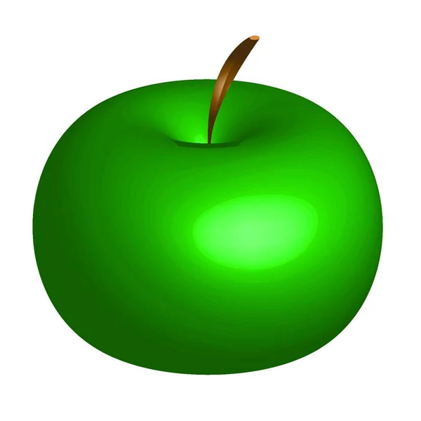 Zielone Jabłko Prosty Wektor Ilustracja — Wektor stockowy