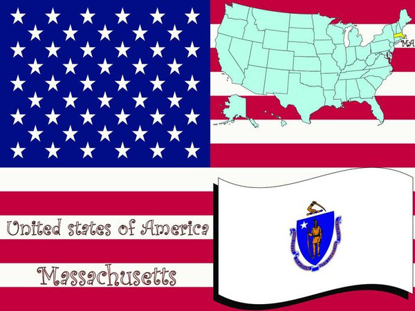 massachusetts state  vector illustration