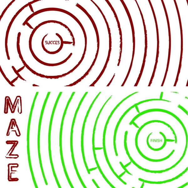 Labyrinth Maze Web Simple Illustration — Stock Vector