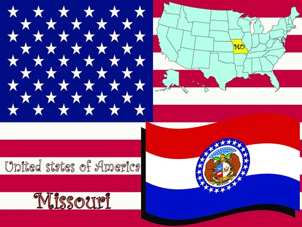 Missouri State Grafische Vektorillustration — Stockvektor