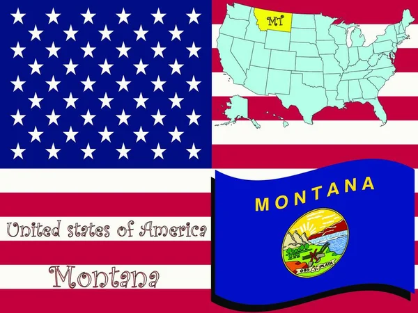 Montana Tilstand Vektorillustrasjon – stockvektor