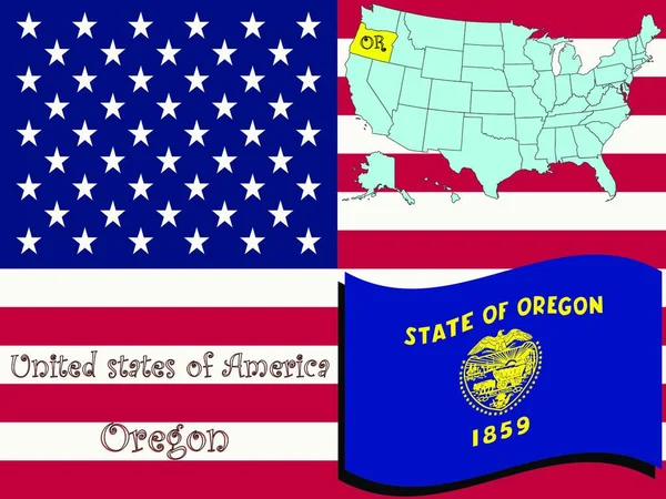 Oregon Vecteur Illustration État — Image vectorielle