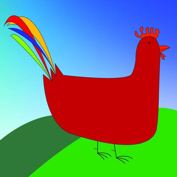 Gallo Uccello Vettore Illustrazione — Vettoriale Stock