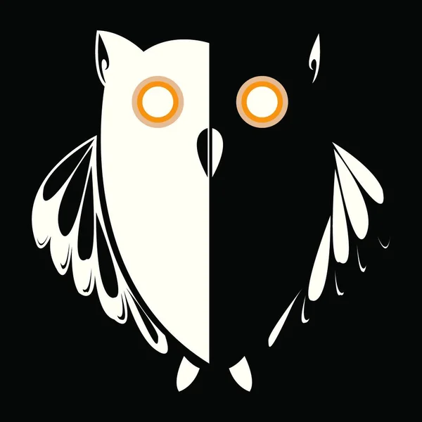 Сова Птах Веб Проста Ілюстрація — стоковий вектор