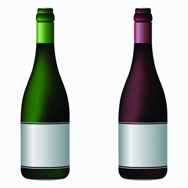 Bottiglia Vino Vettoriale Illustrazione — Vettoriale Stock