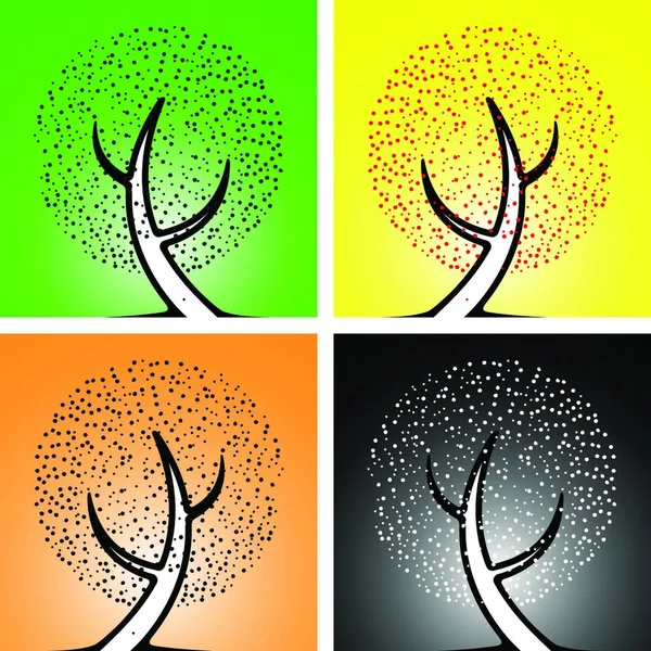 Seasons Tree Vector Illustration — Stock Vector