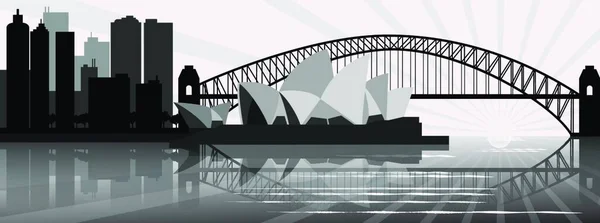 Sydney Skyline Vector Ilustración — Archivo Imágenes Vectoriales