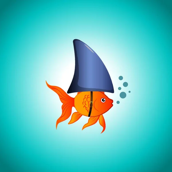 Goldfish Shark Ilustração Gráfica Vetorial — Vetor de Stock