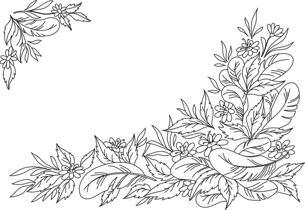 Листья Цветы Перья Графика — стоковый вектор