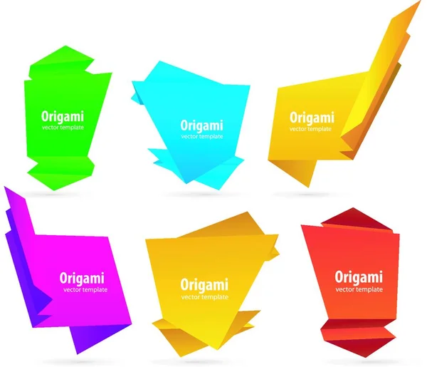 Abstract Origami Shapes Set Vector Illustration — Stock Vector