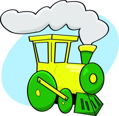 Çizgi film tren vektör çizimi
