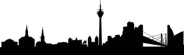 Duesseldorf Skyline soyut vektör çizimi