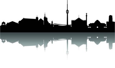 Stuttgart Silueti soyut vektör çizimi