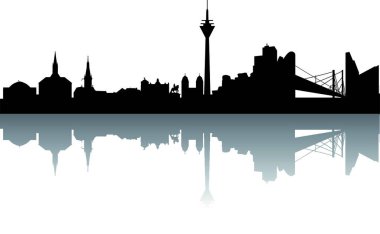 Duesseldorf Skyline soyut vektör çizimi
