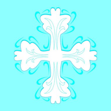 Mavi vektör illüstrasyonunda çapraz 