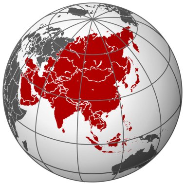 asia on Earth vektör illüstrasyonu 