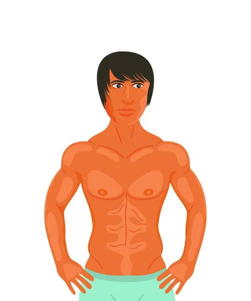 Sexy Muscular Guy Isolated Graphic Vector Illustration — стоковый вектор