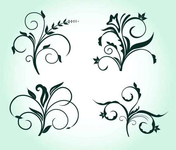 Flowers Ornament Collection Vector Illustration — Stock Vector