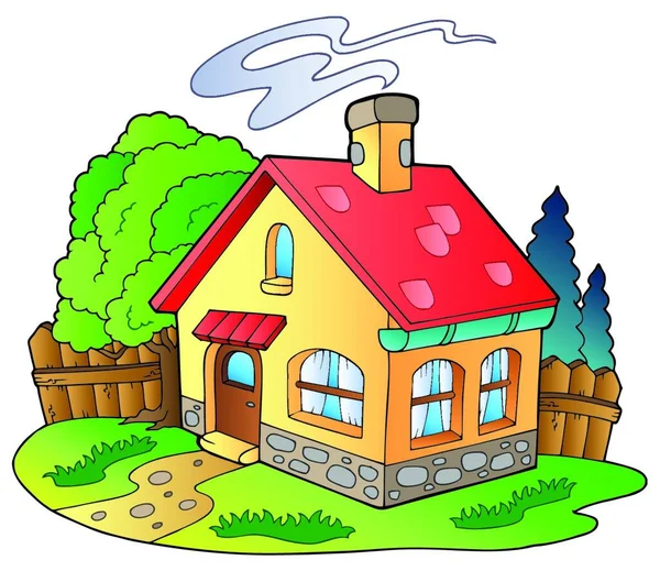 Small Family House Modern Vector Illustration — Stock Vector