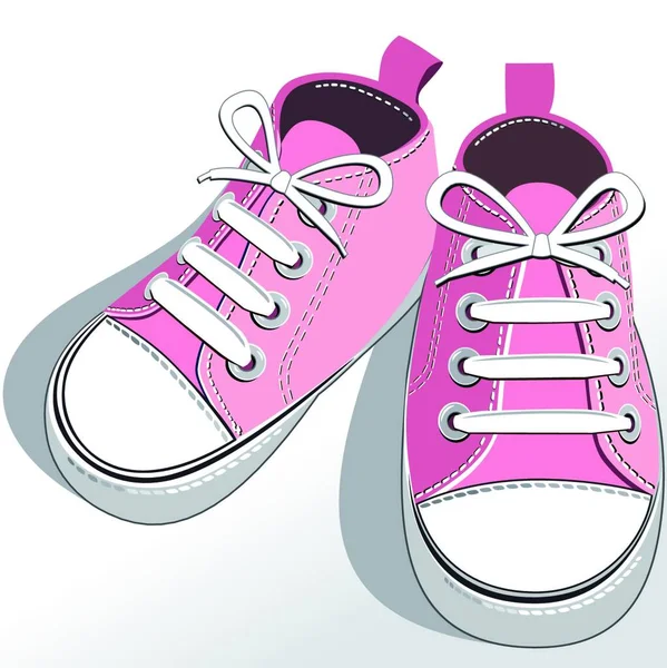 Gyermekek Rózsaszín Cipő Illusztráció — Stock Vector