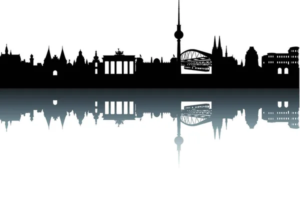 Allemagne Illustration Vectorielle Silhouette Abstraite — Image vectorielle