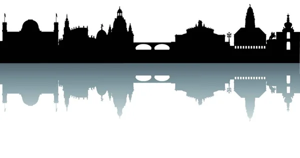 Dresden Skyline Abstrakt Vektor Illustration — Stock vektor