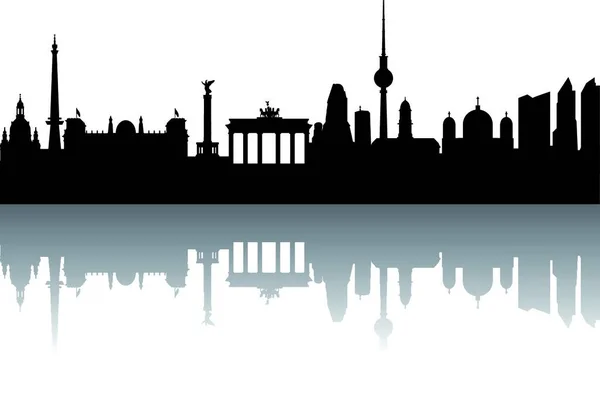 Berlin Silhouette Vector Abstracto Ilustración — Vector de stock