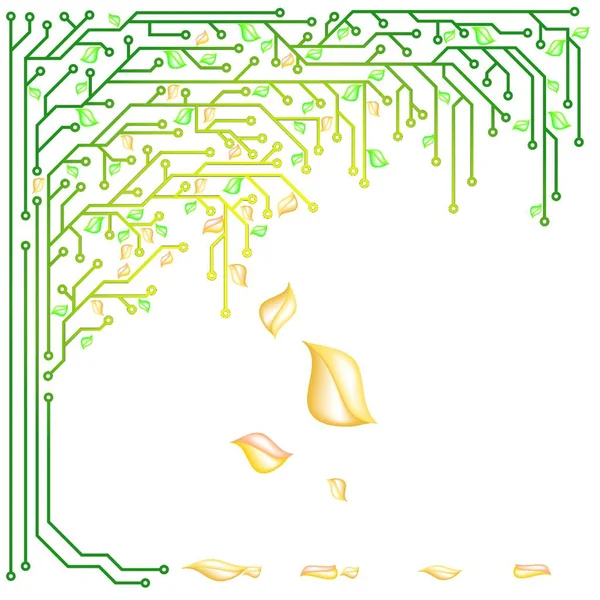 电子树 彩色矢量插图 — 图库矢量图片