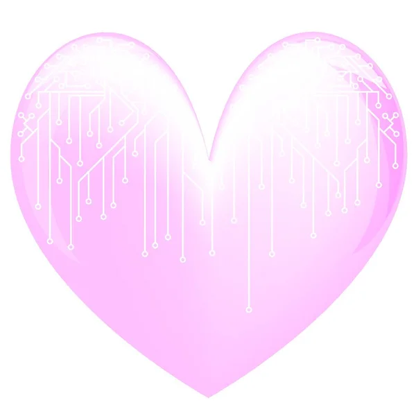 Ηλεκτρονική Καρδιά Διανυσματική Απεικόνιση — Διανυσματικό Αρχείο