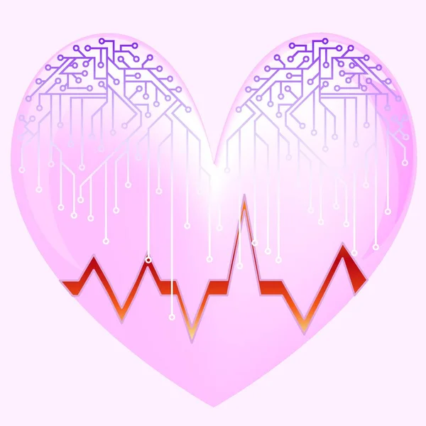 Liefdessymbool Valentines Dagkaart Sjabloon Hart Illustratie — Stockvector
