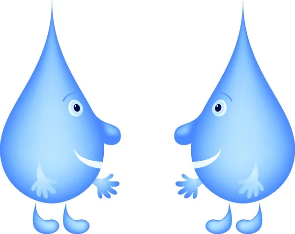 Water Druppels Vrienden Kleurrijke Vector Illustratie — Stockvector
