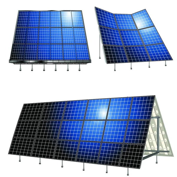 Abbildung Der Alternativen Energien Sonnenkollektoren — Stockvektor