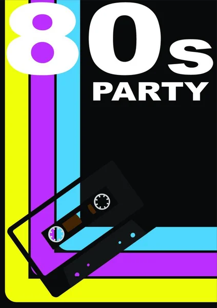 80Er Jahre Party Poster Vektor Illustration — Stockvektor