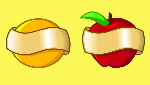 Illustration Fruit Banner — Stock Vector
