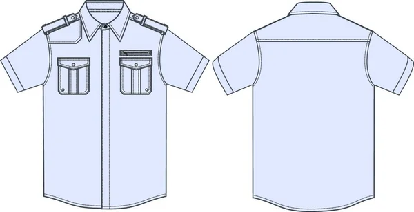 Illustration Men Military Shirts — Stock Vector