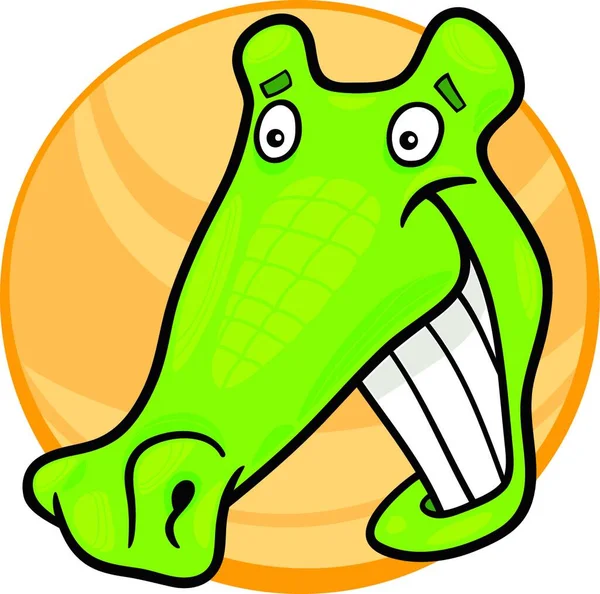 Desenhos Animados Crocodilo Vector Ilustração — Vetor de Stock