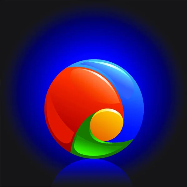 Chrome Ball Vector Illustration — Stock Vector