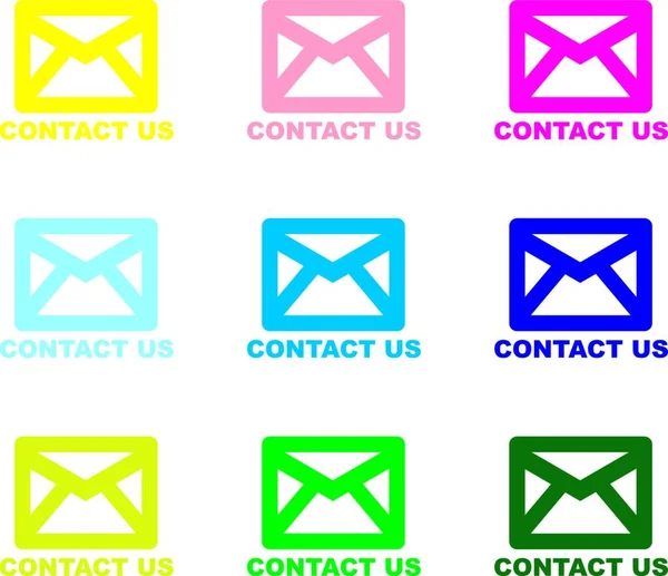 Contáctenos Email Ilustración Vectorial Colorido — Vector de stock