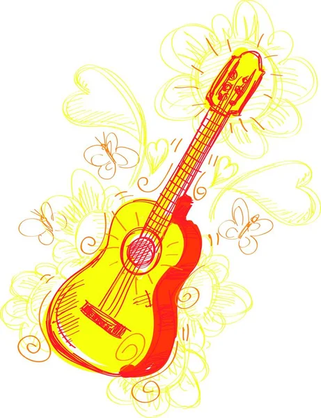 Guitar Icon Web Simple Illustration — Stockvektor